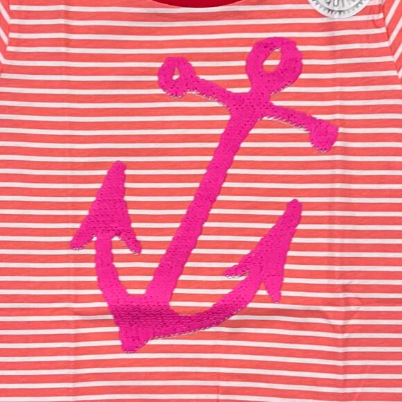 NWT J. Crew Girls' Pink, Red & White W/Flippable Sequin Anchor T-Shirt - Picture 6 of 12
